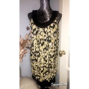 Animal print dress with thick straps